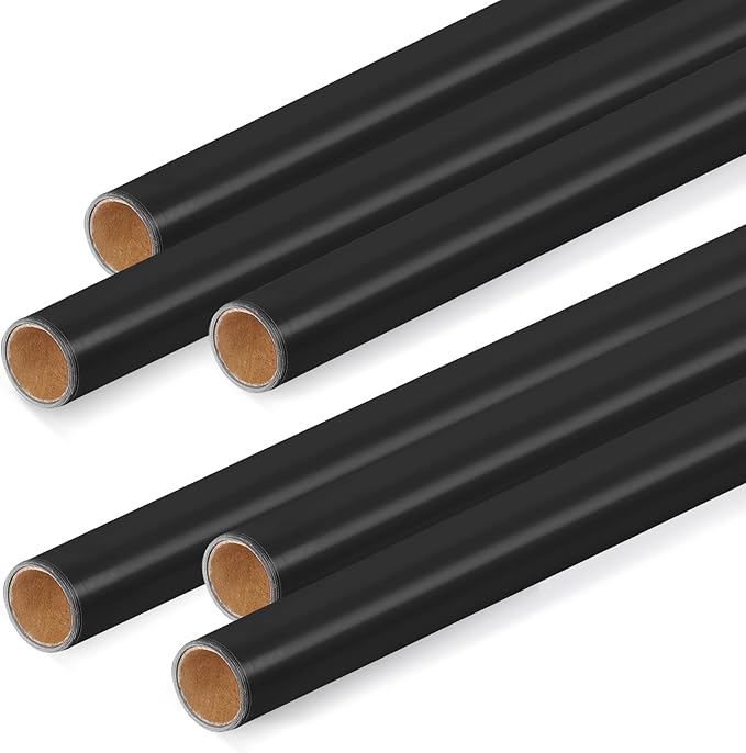 Skyygemm 6 Rolls Bulletin Board Paper Fade Resistant Colored Bulletin Board Paper Roll Bulk for Art Decor Drawing Craft Painting(4 x 8 ft,Black)