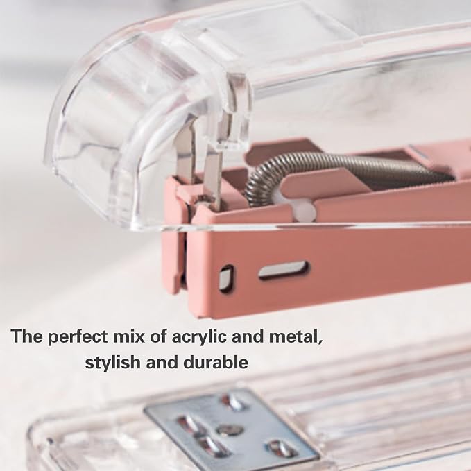 Office Desk Organizers, Pink 13PCS Office Supplies and Accessories Desk organizer, Acrylic Stapler, Staple Remover, Clips, Scissor, Phone Holder, Pen, Pen Holder