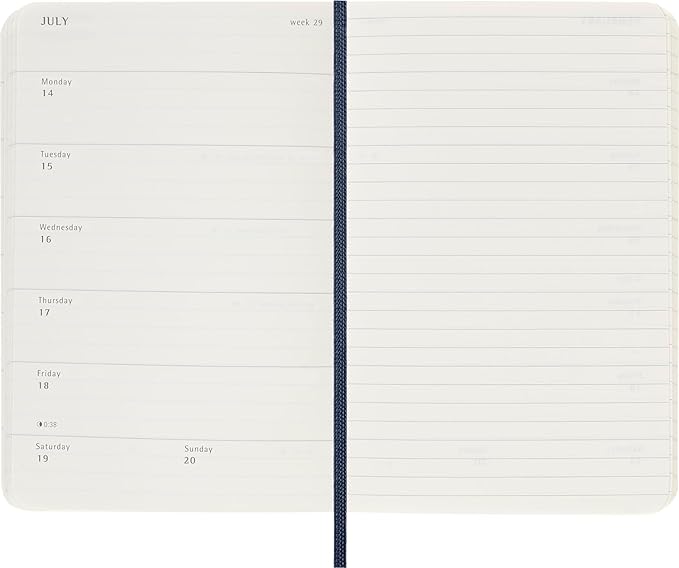 Moleskine Classic 12 Month 2025 Weekly Planner, Soft Cover, Pocket (3.5" x 5.5"), Sapphire