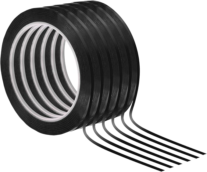 PATIKIL 1/8" Whiteboard Tape, 6 Pack Thin Dry Erase Tape for Graphic Chart Marking DIY Art, Black
