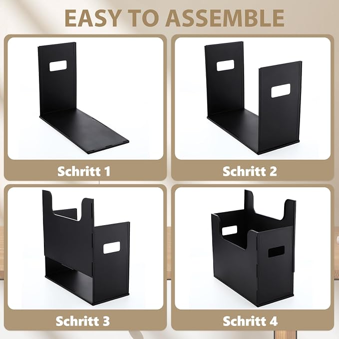 48 Portable Desktop File, Side Handles, Filing Organizer, Hanging File Folders, Letter Size for Schools Office Home (Black)