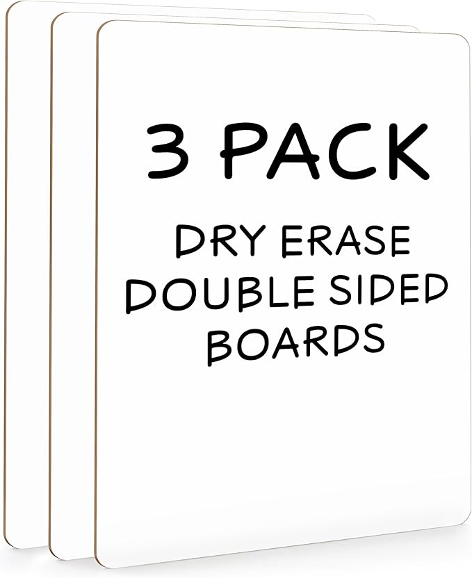 Scribbledo 3 Pack 9x12 Inch Small Dry Erase Boards, Mini Whiteboards Handheld Lapboards for Students, Home, Office, and Kitchen Use Dry Erase Board