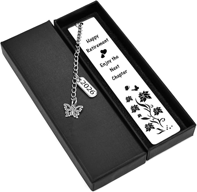 Quimoy Happy Retirement Bookmark 2026, Best Gifts for Retirement, Retirement Gift for Woman Coworker Employee Boss Leader Friends Retired Teacher Nurse, Funny Retirement Gifts for Book Lovers