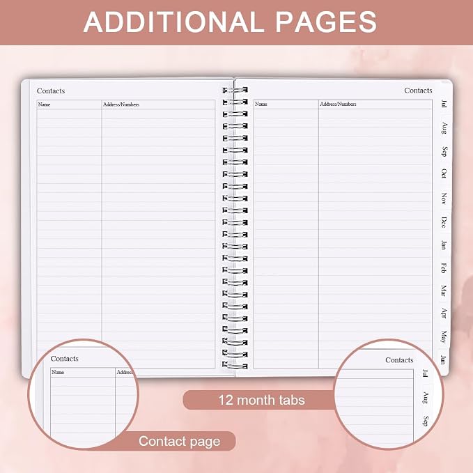 2026-2027 Planner - Academic Planner 2026 2027 for Women & Men, July 2026 - June 2027, Monthly and Weekly Calender with 12 Monthly Tabs, 6.4" x 8.5", Pink