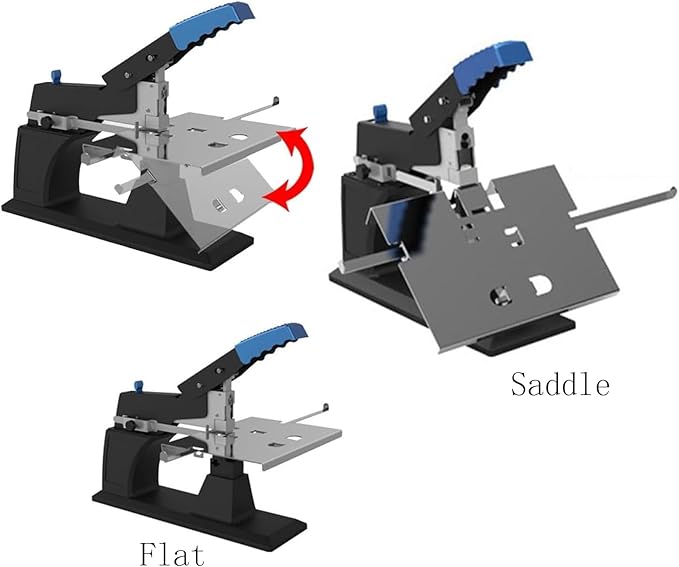 Manual Book Stapler, A3 Booklet Making Machine with Anti-Slip Handle, 60 Sheet Capacity and Adjustable Side Margin