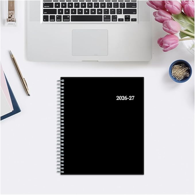 2026-2027 Blue Sky Enterprise 8" x 10" Academic Monthly Planner, Plastic Cover, Black (130615-A27)