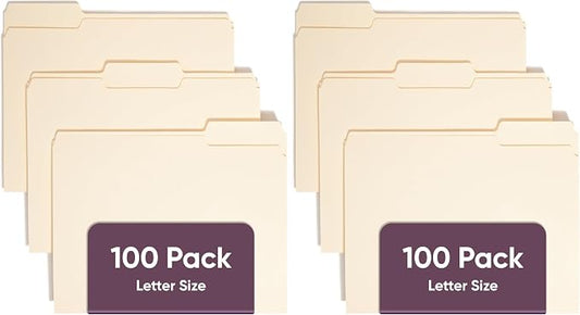 Smead File Folder, 1/3-Cut Tab, Letter Size, Manila, Assorted Positions, 100 Per Box (10330) (Pack of 2)