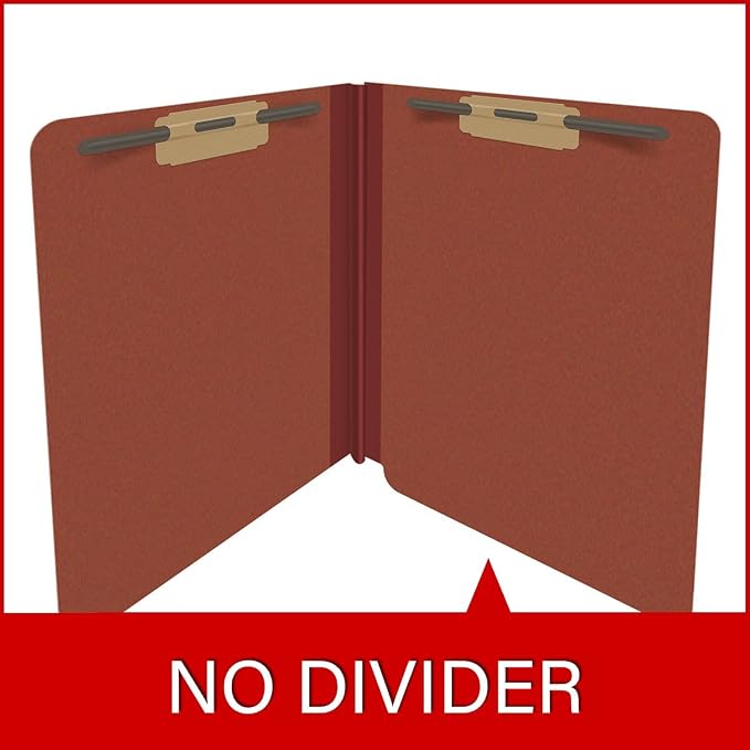 25 Pt. Pressboard Classification Folders, Full Cut End Tab, Letter Size, No Dividers, Brick Red (Box of 25)