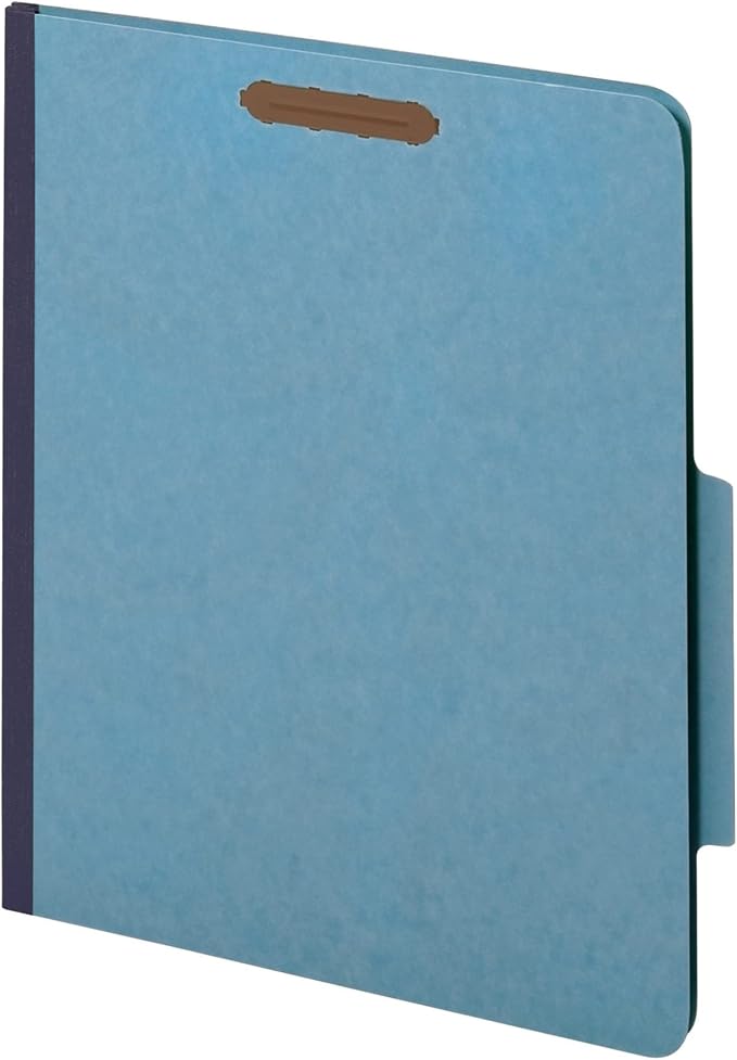 Office Depot Classification Folders, 2 1/2in. Expansion, Letter Size, 2 Dividers, Blue, Pack of 5, OM01727