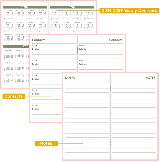 2026-2028 Pocket Calendar for Purse – Mini Monthly Planner from July 2026 to June 2028, 2 Year Monthly Calendar for Organizing & Planning, 3.5" x 6.5", Pink