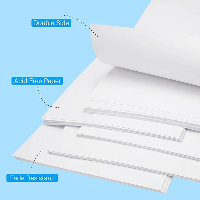 VinTS 22x28 White Poster Board, 60Pcs Poster Paper,2 Side Glossy & Matte Thickness Poster Board Bulk for Vision, Science Fair, School Arts (Pack of 60)