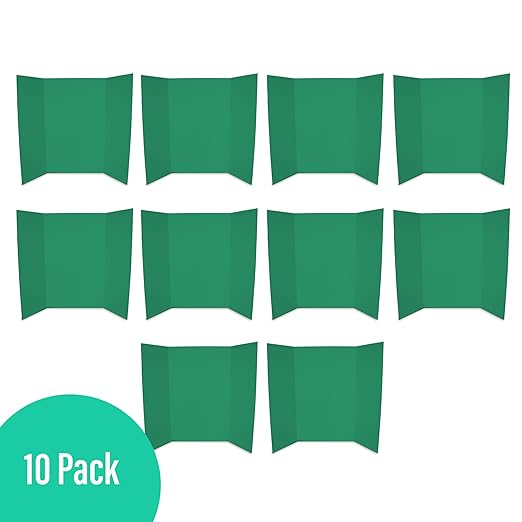 Flipside Products 36” x 48” Foam Project Boards for Presentations, Science Fair, School Projects, Event Displays and Trifold Picture Board - Green 3/16'' Thick - 10 Pack