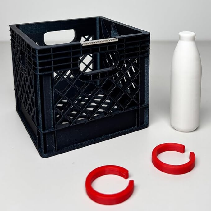 Mini Milk Crate Tape Dispenser - Cute Desk Accessories - Fun Office Supplies- Unique Unusual Desktop Organizer - Useful Novelty Practical Coworker Gag Gifts Vintage Decor Accents (Purple Blue)