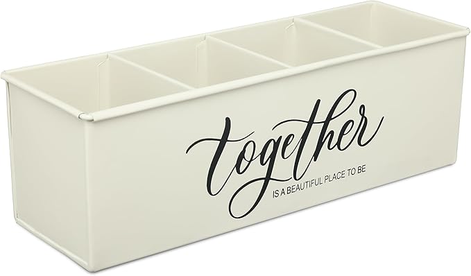 dudki Desk organizer with 4 compartments for office table | stylish Metal Desk Organizer | Stationary Storage | Pencil Holder for Office, Home, and Study Table (Together) Beige