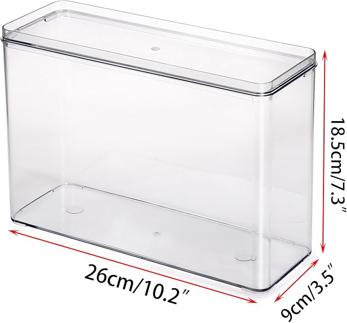 BTSKY Clear Phone Case Organizer Stackable Storage Box with Lid for Cell Phone Cases Multifunctional Phone Case Storage Holder for Desk Accessories Plastic Storage Box for Table, Cupboard, Cabinet