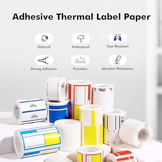 Label Maker Tape Compatible for NIIMBOT B21/B1/B3S, Barcode Address Label Printer Paper Waterproof Anti-Oil Scratch-Resistant Sticker White 1.97"x1.18"(50 * 30mm) 230 Labels