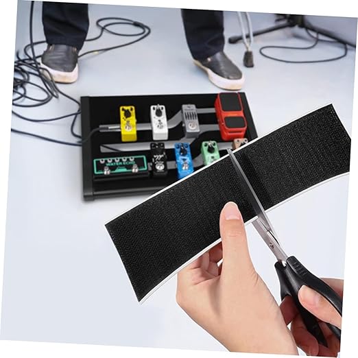 YARNOW 2-Piece Guitar Pedal Mounting Tape Hook and Loop Pedalboard Strips for Electric Guitar Effects Heavy Duty Non-Slip Adhesive Tape for Pedal Board Setup