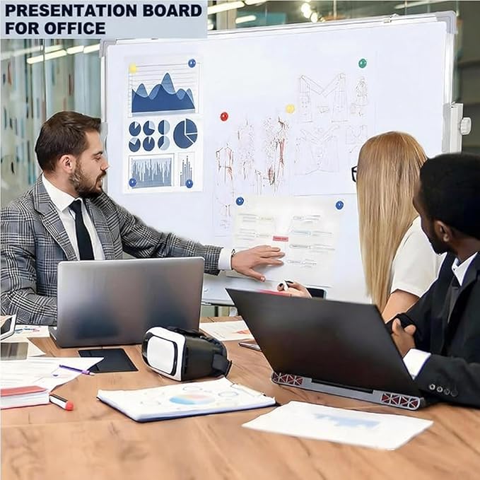 hatleues Magnetic Whiteboard with Stand- 36" x 24" Double-Sided Rolling White Board Mobile Dry Erase Board on Casters for Office, Classroom, Home & Presentations - Includes Marker & Eraser 60x90cm