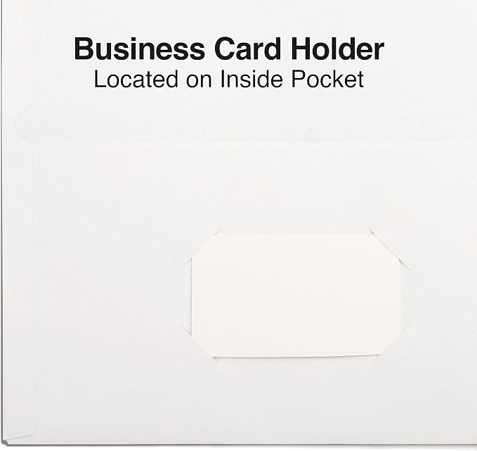 Staples 10% Recycled Smooth 2‑Pocket Paper Presentation Folders with Fasteners, Letter Size Project Folders for Office & School, White, 10‑Pack