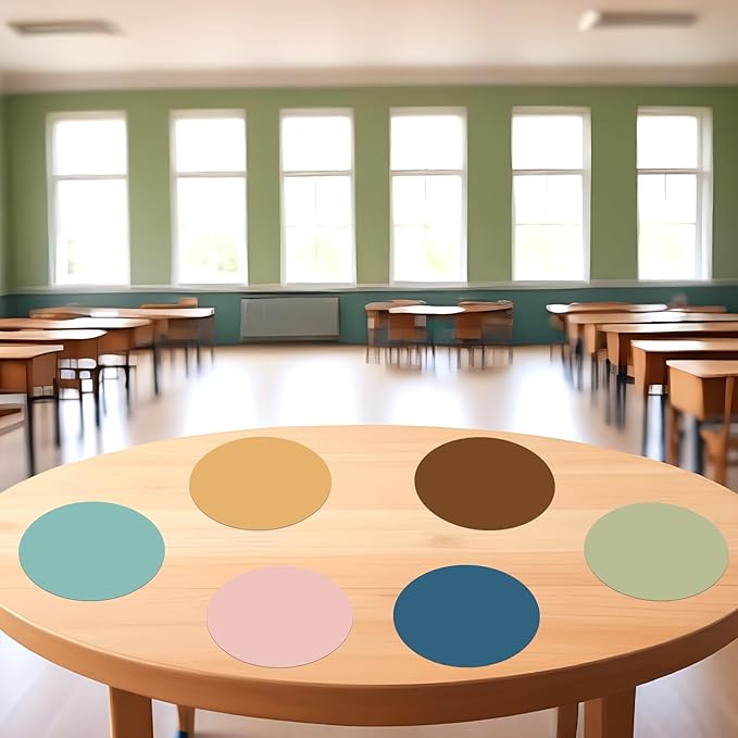 JarThenaAMCS 12Inch Boho Dry Erase Dots Colorful Erase Circles Removable Circle Paper Stickers for Classroom Whiteboard Wall Desk Decoration, 12Pack