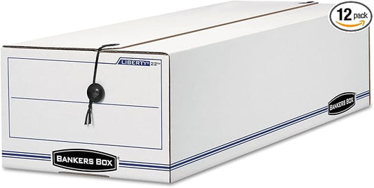 Bankers Box LIBERTY Check and Form Boxes, Standard Set-Up, String and Button, 7 x 8 3/4 x 23 3/4 Inches, Case of 12 (00018)