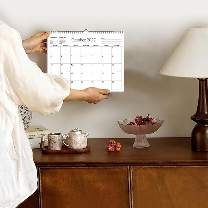 Small Wall Calendar 2026-2027 - Mini Calendar 2026-2027 from June 2026 - December 2027, 19 Months Little Calendar with Premium Paper, 6" x 8", Black
