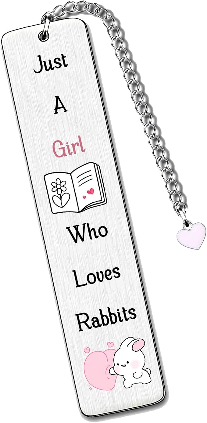 Rabbit Bookmarks Cute Bestie Women Teens Distance Accompany Just a Girl who Loves Rabbits Daughter Sister Niece Friend Accessory Personalised Birthday Wife Valentines Day Rabbit Lover Christmas Gifts