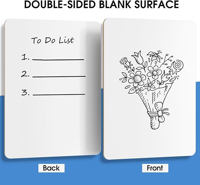 MaxGear Small White Board 2 Pack Dry Erase Boards, 9''x 12'' Mini White Board Double Sided Portable Whiteboards for Students Teachers School Supplies Lapboards Including 2 Markers and 2 Erasers