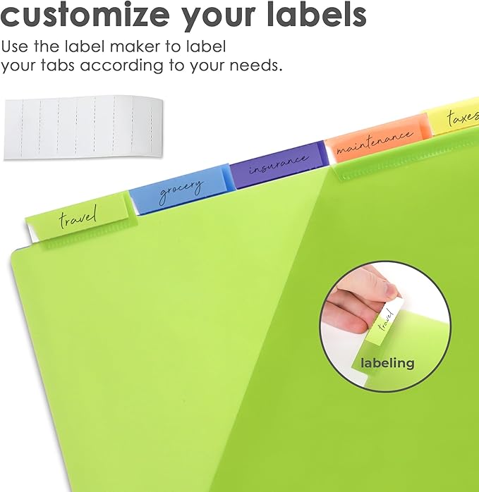 Darice 5-Tab Plastic Dividers 15 Pcs - Binder Dividers with Pockets and Tabs - Multicolored Plastic Divider for 3 Ring Binder - File Organization – Ideal for Office, Back to School Supplies
