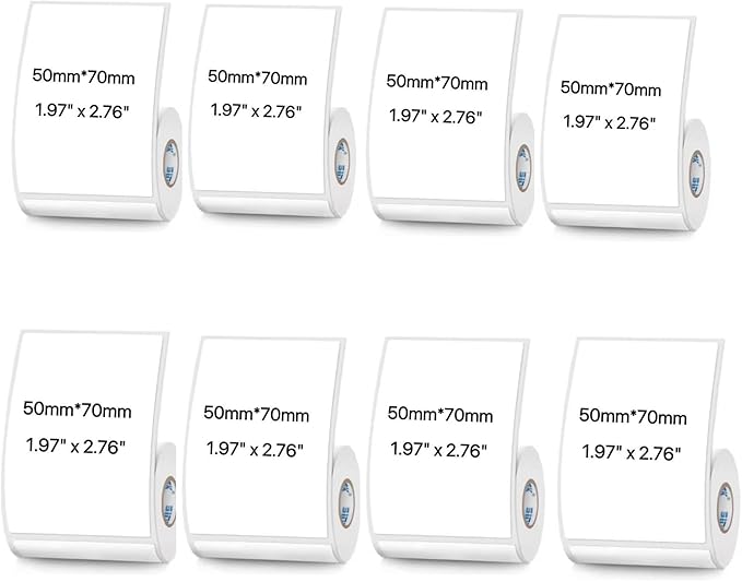 White Thermal Labels Compatible with Phomemo Marklife for Barcode, Price Tags, Shipping & Logo Design (8, 1.97" x2.76" 110pcs/Roll)