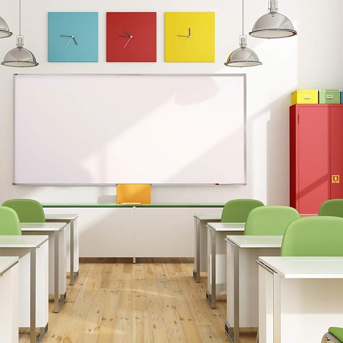 Quartet Dry Erase Magnetic White Board 72"W x 48"H, Porcelain Whiteboard, Silver Aluminum Frame (PPA406)
