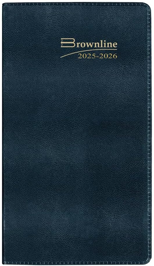 Brownline® 2026 Essential Monthly Two-Year Pocket Planner, January 2026 to December 2027, Stitched Binding, 6.5" x 3.5", Assorted Colors (CA24.AST-26)
