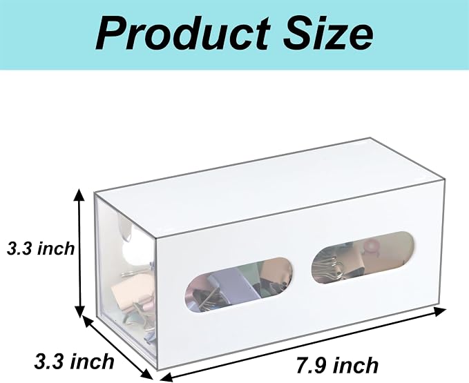 ZEXALOR Drawer Organizer Desktop Office Supplies Desk Organizer and Storage Stationary Make Up Jewelry Pen Storage Drawer, Clear Accessories Makeup Organizer Countertop Storage (White, 1 Pack)
