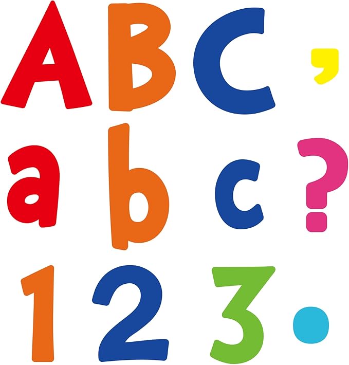 Tenare 268 Pcs Large Bulletin Board Letters 5 Inch Alphabet Combo Set, Chalkboard Poster Letters Cutouts for Board Display Craft Home Wall Decor(Rainbow)