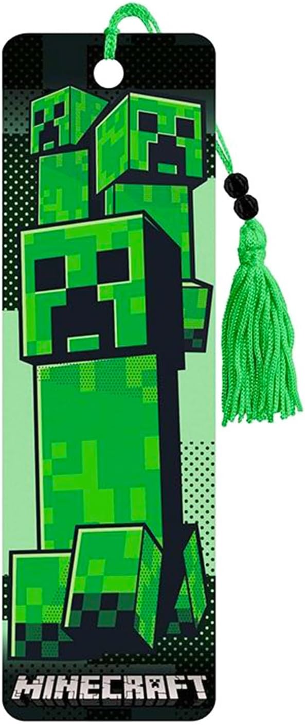 Minecraft Bookmark Set - Bundle with 8 Bookmarks and Page Clips Featuring Creepers, Zombies, More Plus Stickers | Minecraft School Supplies for Boys Girls Kids