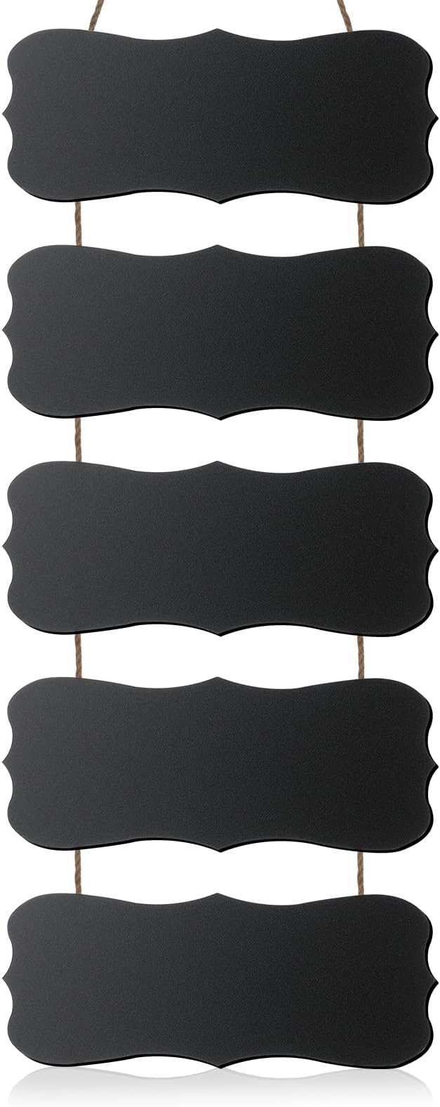Gerrii 1 Set Double Sided Hanging Chalkboard Signs Rectangle Wooden Erasable Message Board Rustic Chalkboard Hanging Signs Menu Memo Display with Rope for Wedding Bar Kitchen Wall Decor