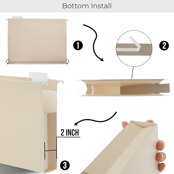 Y YOMA Legal Size - 6 Pack Extra Capacity Hanging File Folders Accordion Decorative Reinforced File Folder Cute Colored Expandable Folder for Office Home with 1/5-Cut Adjustable Tabs, Mocha Color