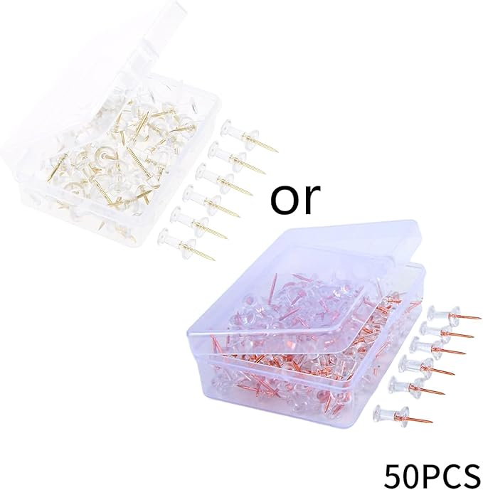 50Pieces Metal Push Pins Map Pins Thumb Tacks Pushpins for Cork Board Sewing Pins for Fabric Sewing Tape, Adhesives and Fasteners