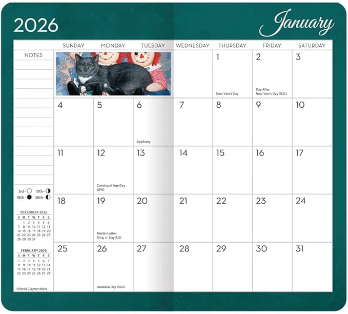 Lang, Love Of Cats 2026 Planner, 3.63'' X 6.5'', Weekly Calendar with Stapled Binding