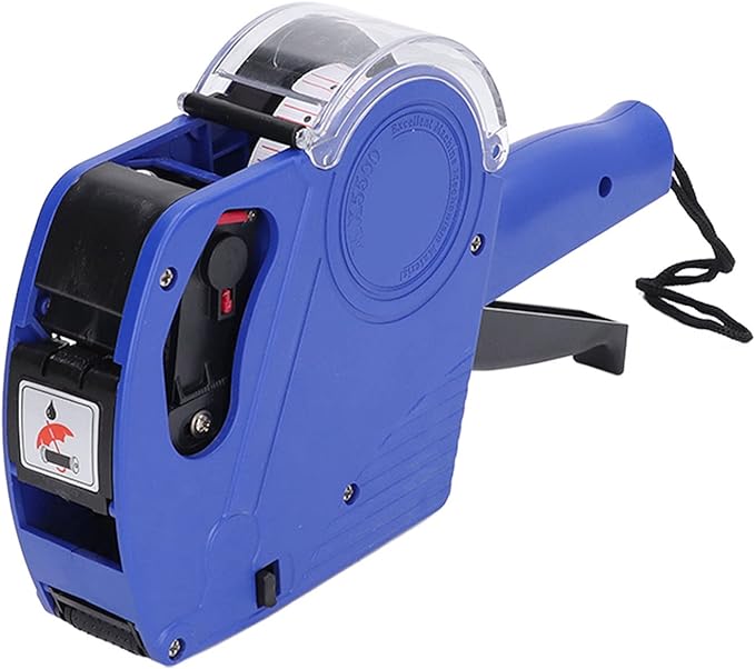 gernie MX-5500 8 Digits Price tag Gun, Pricing Gun, Label Maker Pricing Label Gun to Label Clothing, Toys, Luggage, Carpets Numerical Tag Gun for Office, Grocery Store Marking (Blue), 21 x 12mm