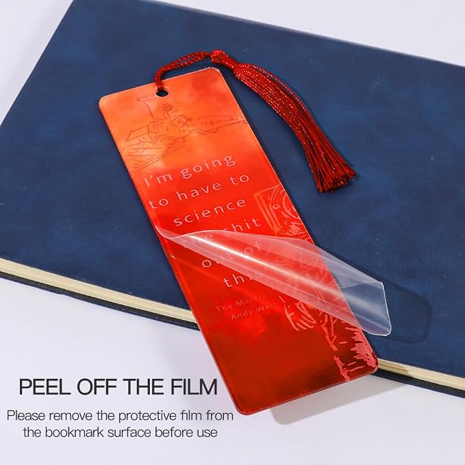 Project Hail Mary Inspired Bookmarks - 2PCS Acrylic Page Markers with Tassels, Grace & Rocky Jazz Hands Fan Art Book Accessories for Sci-Fi Novel Fans & Readers (2PCS Project)