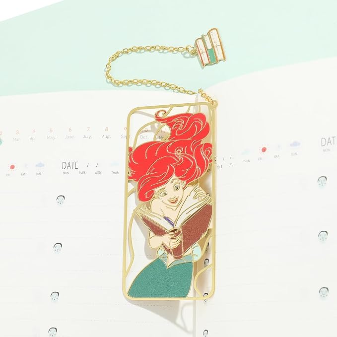 Cute Little Mermaid Anime Metal Book Mark -Metal Bookmarks Anime Fans Collection Accessories Reading Marker Gift for Book Lovers Women Girls Kids (Mermaids Read Book)