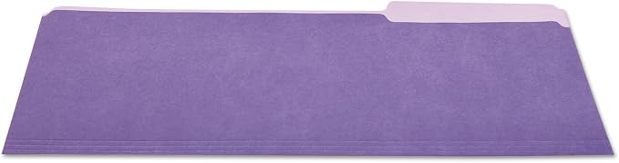 Universal 10525 File Folders, 1/3 Cut One-Ply Top Tab, Legal, Violet/Light Violet, 100/Box