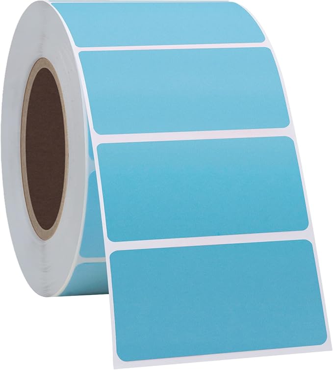 Hybsk 2x1 inch Color Direct Thermal Labels for Shipping, Barcodes, Address, Compatible with Rollo Label Printer & Zebra Desktop Printers (2"x1",Light Blue)