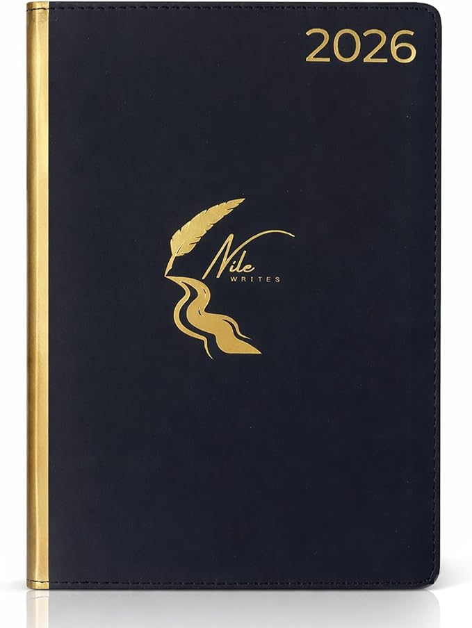 2026 Diary : A5 PU Leather 2026 Planner & Journal with Gift Box, Gold Foil Date, 336 Ivory Pages