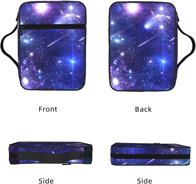 Nebula Galaxy Purple Colorful Bible Cover Case Carrying Book Protector Case Bible Study Supplies Accessories Holder Case Christian Gift for Women Men