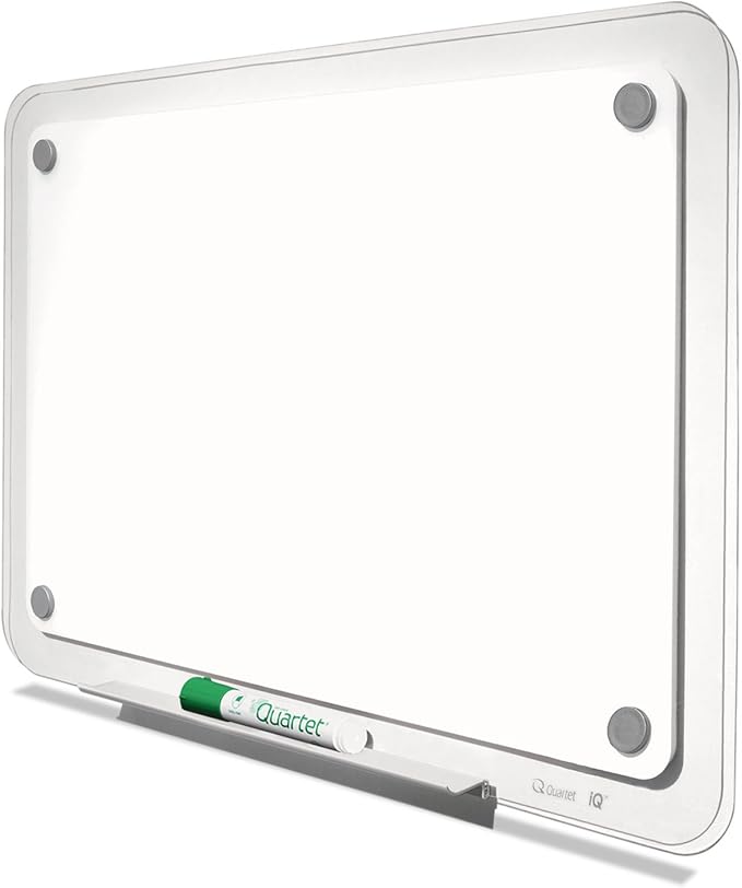 Quartet iQTotal Erase Marker Board, 11 x 6 3/4 Inches, White, Translucent Frame (TM1107)