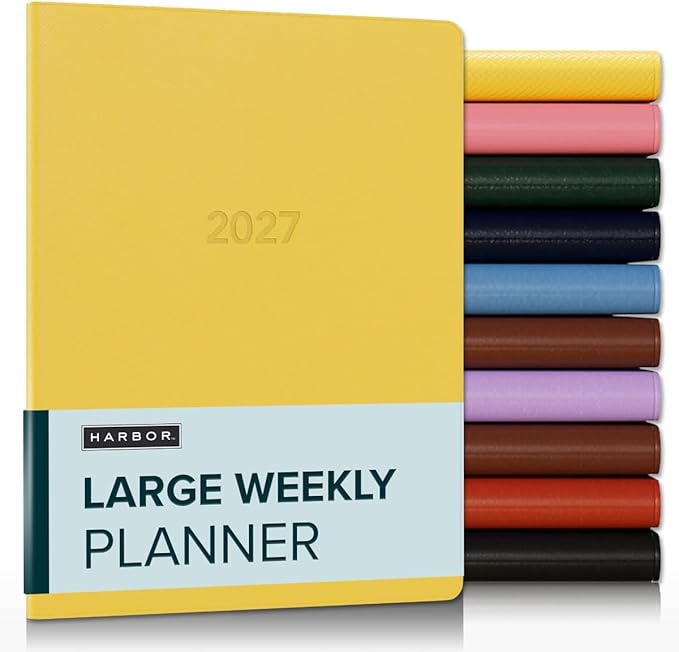 Harbor Large Weekly Monthly Planner 2027, Calendar Planner & Notebook - Durable Faux Leather, 192 Pages, Softcover & Book Bound - - Key West Sundance - 9.75x7.5"