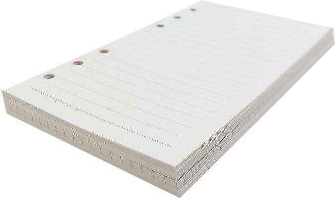 Zelten 1 Pack A5 80 Sheets/160 Pages 4 in 1 Lined Squared Dotted Blank Loose Leaf Punched Paper Refills Paper for 6 Hole Binder Personal Organizer Diary Notebook Refillable Planner