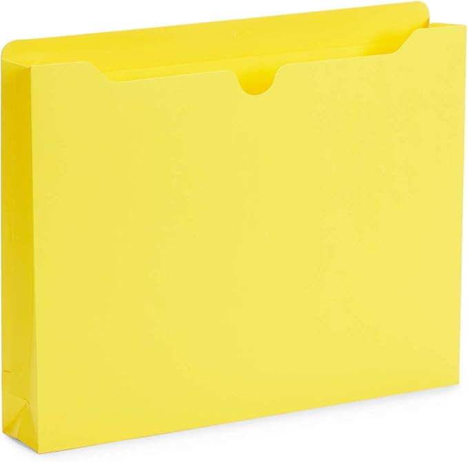 Blue Summit Supplies 2 Inch File Jackets, Expandable Folders, Heavy Duty 2 Inch Expansion Pocket File Folders Letter Size, Assorted Colors, Reinforced Straight Cut Tab,50 Pack